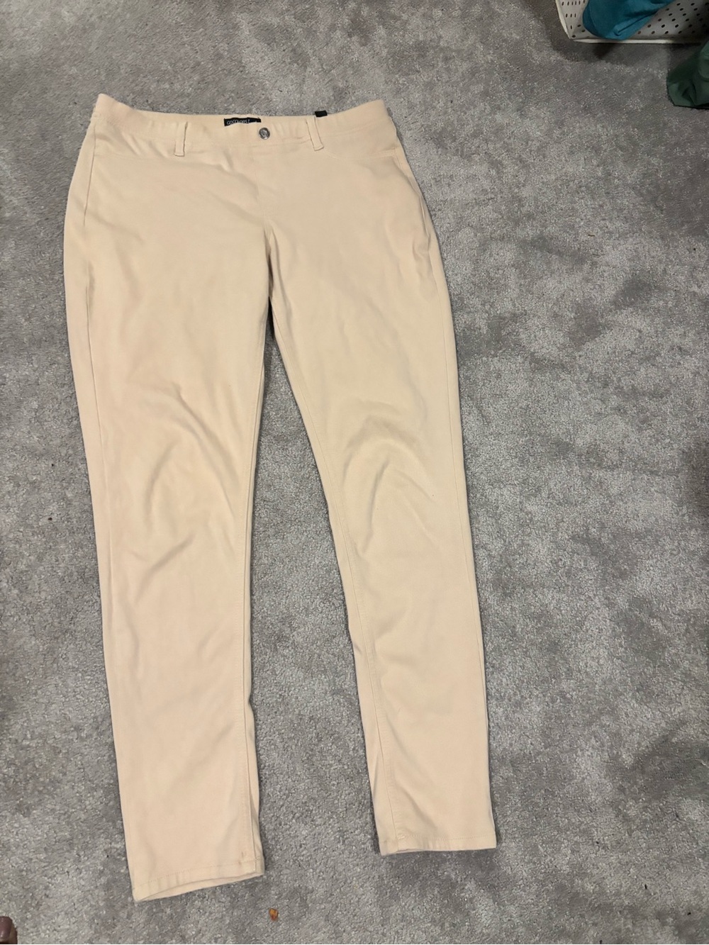 Beige Slim Stretch Pants